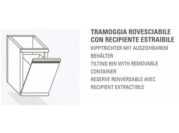 Tramoggia rovesciabile per tavoli aperti prof. cm. 70.